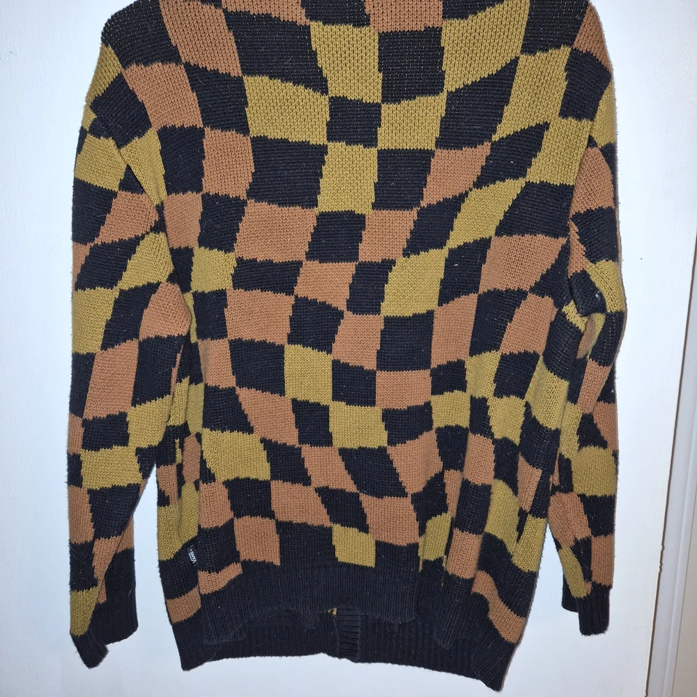 Vans Women's Checkerboard Knit Cardigan - Mustard & Rust - Picture 2 of 3